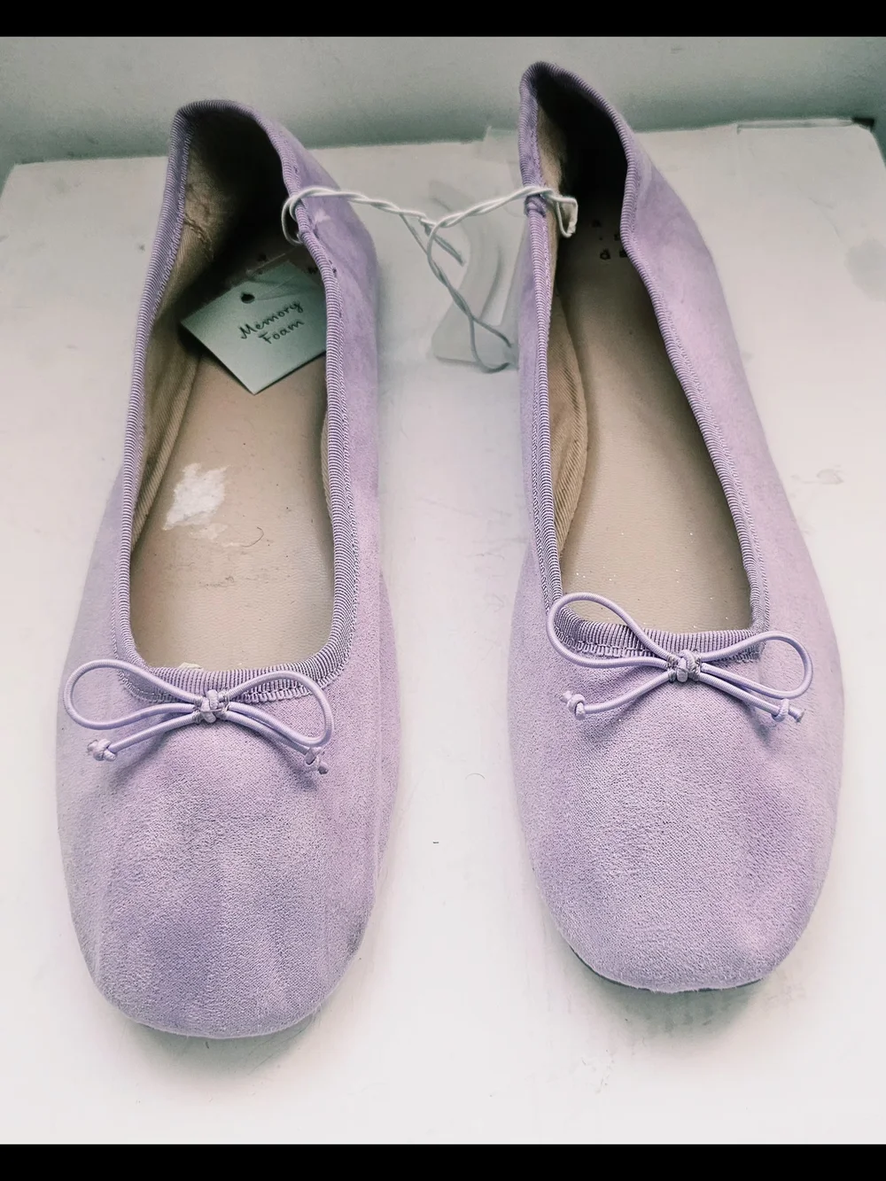 a new day Lavender Ballet Flats with Bow Accent